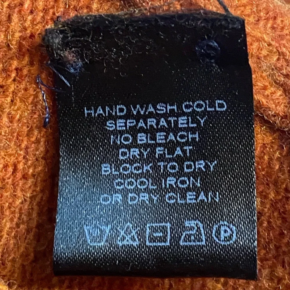 Toscano Blue Lambswool Men's Zip-Up Orange Sweater Vest Sz Med